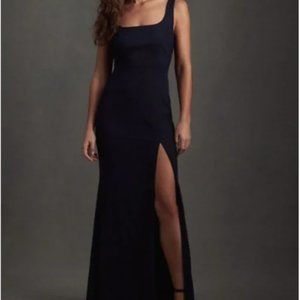 BHLDN Catarina Crepe Navy Side Slit Maxi Bridesmaid / Formal Dress